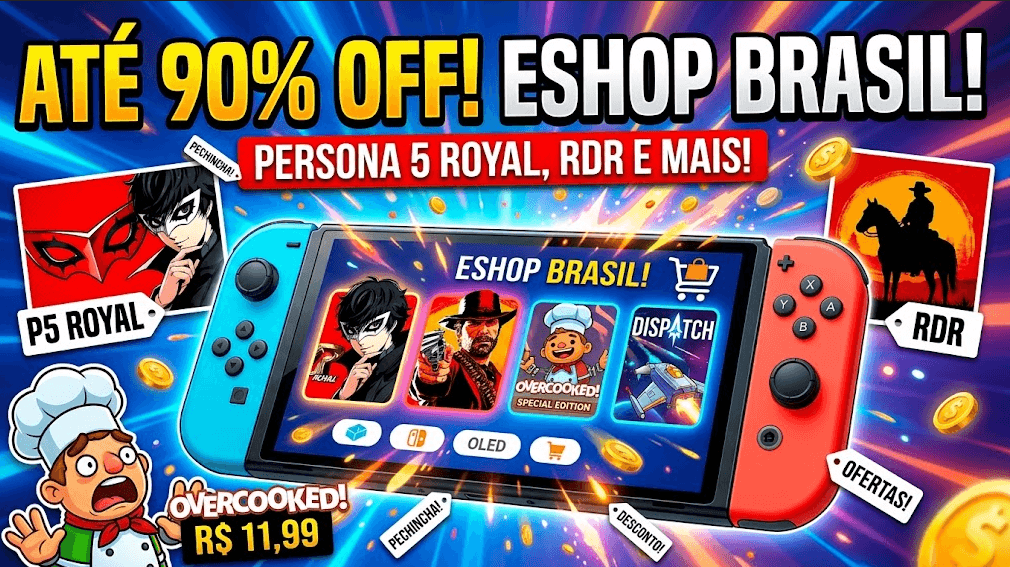 Fim de Semana Gamer: Nintendo eShop traz jogos para Switch com até 90% de desconto